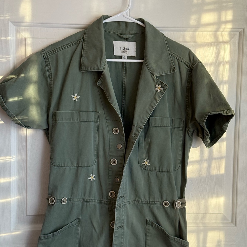 Pistola Olive Jumpsuit with Star Details